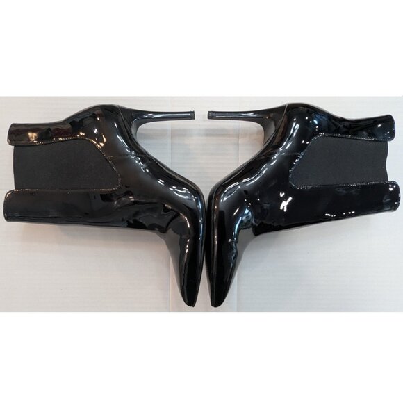 Dressy, Patent-Black stiletto-heeled ankle booties - Size 7.5 - Picture 4 of 7